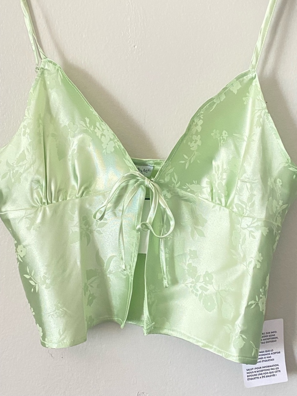 NWT Selfridge (Asos) Satin Floral Tie-Front Jacquard Cami Top Size 10